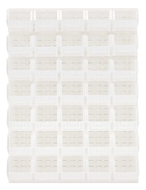 Quantum Storage 48X61 Hc Louvered Panel W/35 Bins Clear