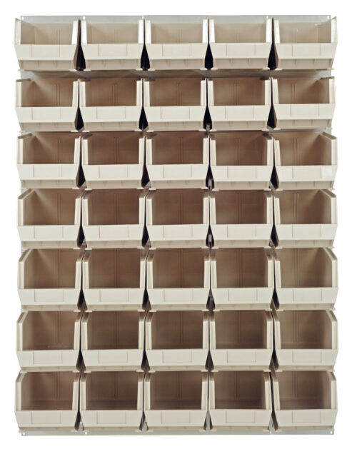 Quantum Storage 48X61 Hc Louvered Panel W/35 Bins Ivory