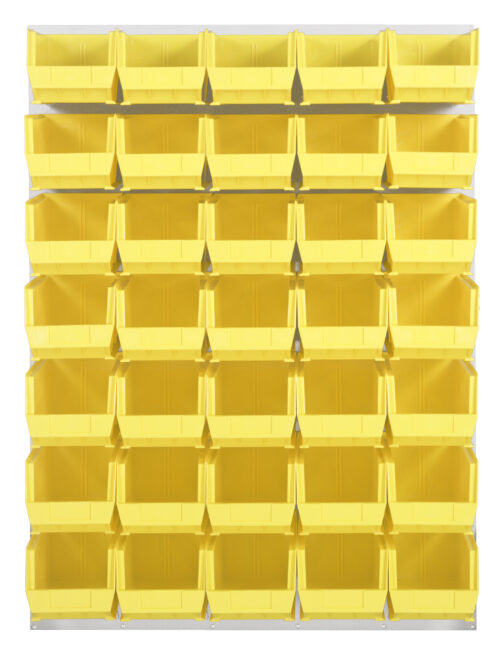 Quantum Storage 48X61 Hc Louvered Panel W/35 Bins Yellow