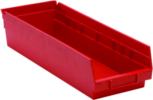 Quantum Storage Shelf Bin Red 17-7/8 in. X 6-5/8 in. X 4 in.