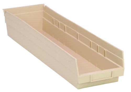 Quantum Storage Shelf Bin Ivory 23-5/8 in. X 6-5/8 in. X 4 in.