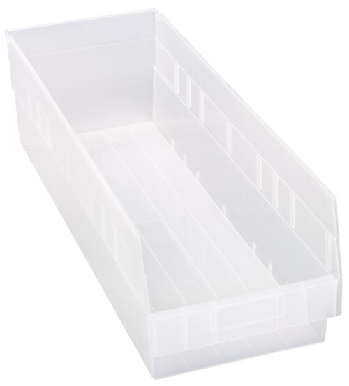 Quantum Storage Shelf Bin Clear 23-5/8 in. X 8-3/8 in. X 6 in.