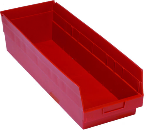 Quantum Storage Shelf Bin Red 23-5/8 in. X 8-3/8 in. X 6 in.