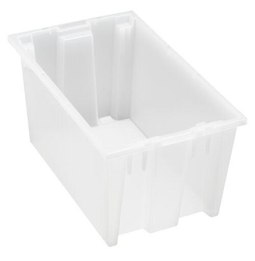 Quantum Storage Stack & Nest Tote Clear 18 in. X 11 in. X 9 in.
