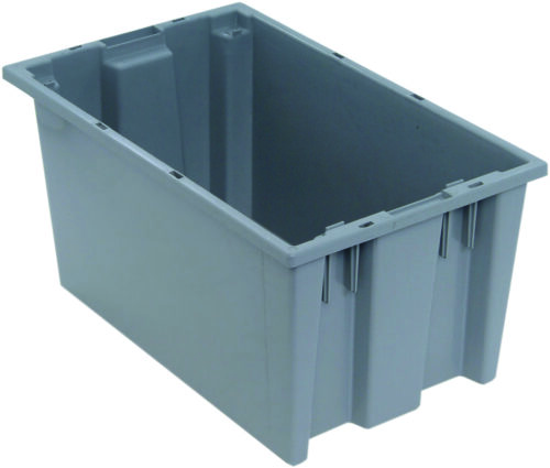 Quantum Storage Stack & Nest Tote Gray 18 in. X 11 in. X 9 in.