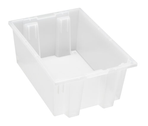 Quantum Storage Stack & Nest Tote Clear 19-1/2 in. X 13-1/2 in. X 8 in.
