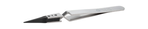 IDEAL-TEK Plastic Repl CF tip tweezers 5XCFR.SA, Reverse,SS Anti-Mag,OAL 125mm-4,92in,(#A5CF tips)