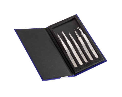 IDEAL-TEK kit 5 High Precision tweezers SA,SS Anti-Mag