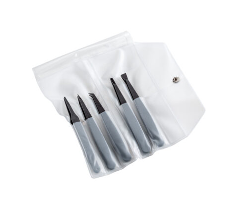 IDEAL-TEK kit 5 Full Plastic tweezers,Carbon fiber, 702A, 707, 708, 709, 710. ESD safe